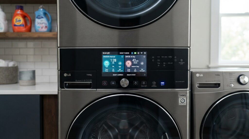 LG WashTower center control panel interface