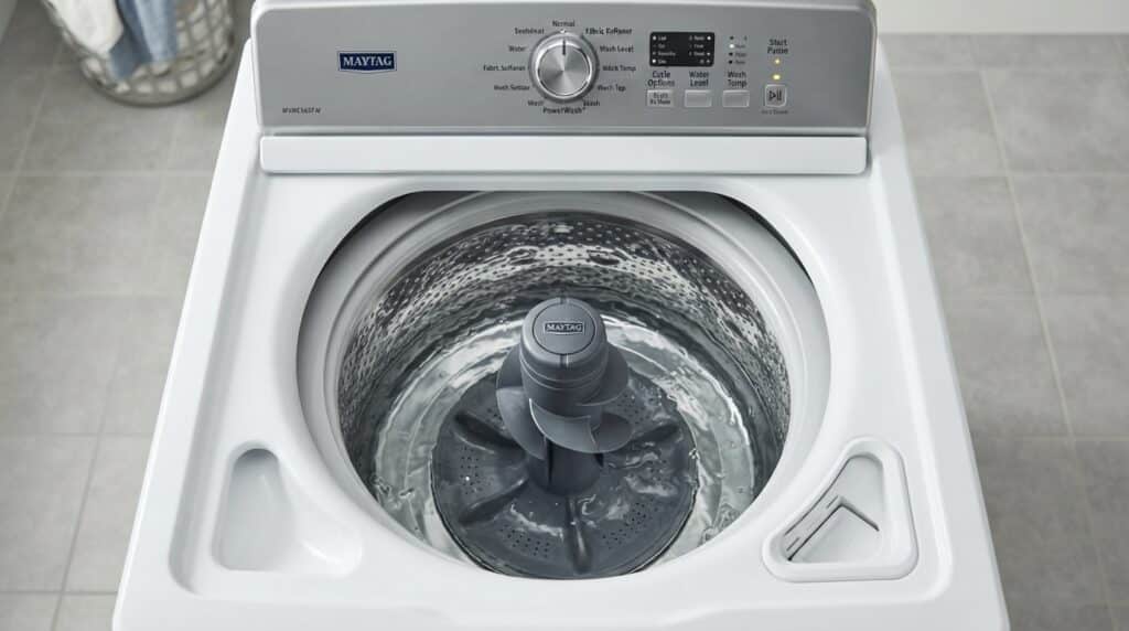 Maytag MVWB965HW agitator and wash basket interior