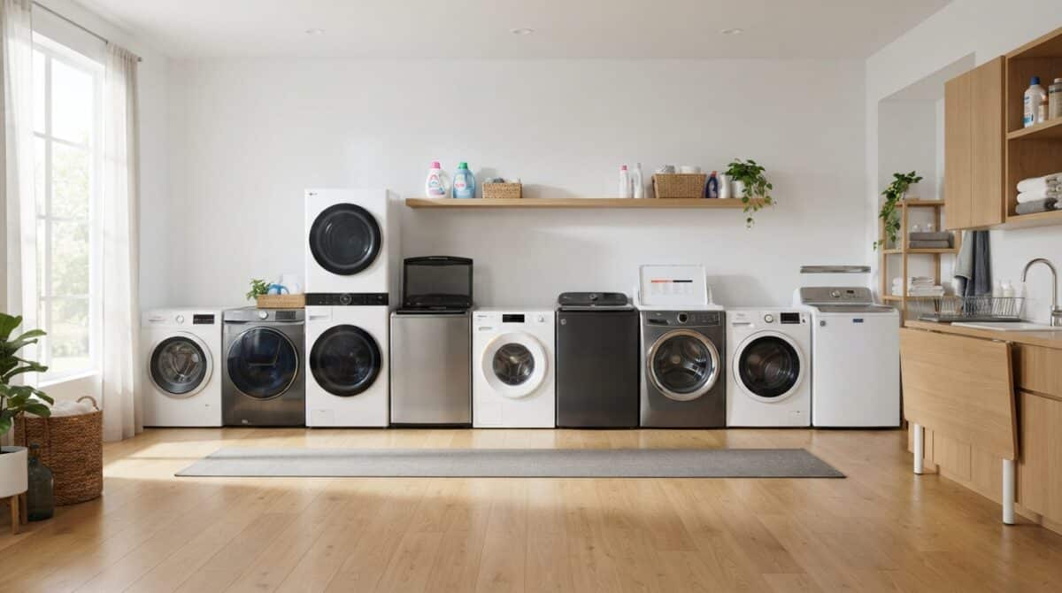 Top 10 washing machines in 2025 arranged in modern laundry room